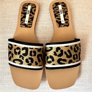 New Zara Animal Print Sandals